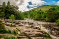 A spectacular view to Falls of Dochart from the bridge in Killin, Scotland Royalty Free Stock Photo