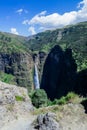 Spectacular View to the Jin Bahir Falls in the Simien Mountains