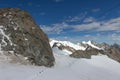Spectacular view to Mount Blanc massif from 360 degree observation terrace at the Punta Helbronner (Pointe Helbronner) mountain i Royalty Free Stock Photo