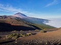 A Spectacular view to the Pico del Teide volcano in Tenerife national park, Canary Island, Spain Royalty Free Stock Photo