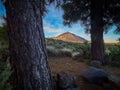 A Spectacular view to the Pico del Teide volcano in Tenerife national park, Canary Island, Spain Royalty Free Stock Photo