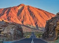 A Spectacular view to the Pico del Teide volcano in Tenerife national park, Canary Island, Spain Royalty Free Stock Photo