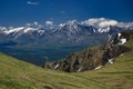 Spectacular view from the top of the mountain to the mountain range Royalty Free Stock Photo