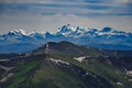 Spectacular view from the top of the mountain to the mountain range Royalty Free Stock Photo