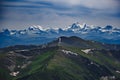 Spectacular view from the top of the mountain to the mountain range Royalty Free Stock Photo