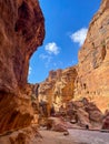 The spectacular view of trail inside Petra