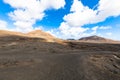 Amazing volcanic landscape in Timanfaya national park. Lanzarote island, Spain, Europe. Royalty Free Stock Photo