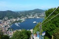 Spectacular viewpoint of Lake Como from the top of Brunate, Como, Italy.