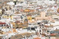 Spectacular views of the city of Seville with its buildings in the foreground and white houses. Royalty Free Stock Photo