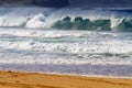 Shoreline Breaking Waves Kauai Hawaii Royalty Free Stock Photo