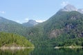 Spectacular views of princess louisa inlet within jervis inlet, with giant cliffs and beautiful green forests in the background