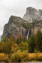 Spectacular views to the Yosemite waterfall in Yosemite National Royalty Free Stock Photo