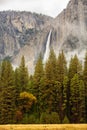 Spectacular views to the Yosemite waterfall in Yosemite National Royalty Free Stock Photo