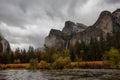 Spectacular views to the Yosemite waterfall in Yosemite National Royalty Free Stock Photo