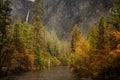 Spectacular views to the Yosemite waterfall in Yosemite National Royalty Free Stock Photo