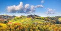 Spectacular vineyards landscape in South Styria near Gamlitz Royalty Free Stock Photo