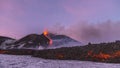 Spectacular Volcano Etna eruption ,Sicily , Italy Royalty Free Stock Photo