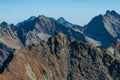 Spectacular Vysoke Tatry mountains in Slovakia with many peaks and clear sky