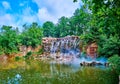 Spectacular waterfall in Sofiyivsky Park, Uman, Ukraine Royalty Free Stock Photo