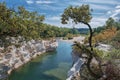 Spectacular waterfalls and rapids of the Cascades du Sautadet in France.