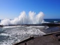 Spectacular waves breaking at Bajamar Tenerife