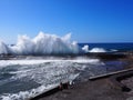 Spectacular waves breaking at Bajamar Tenerife