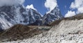 Spectacular way to Everest base camp, Khumbu valley, Sagarmatha national park, Nepalese himalayas Royalty Free Stock Photo