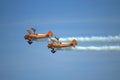 Spectacular Wingwalkers aerial aerobatics Royalty Free Stock Photo