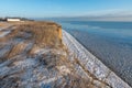 A spectacular winter landscape in the Russian countryside with waterfront. Surroundings of Taganrog