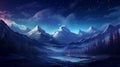 Spectacular Winter Night in the Mountains with Stars: A Tranquil Wallpaper for Empty Spaces and Relaxing Moments