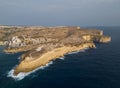 Spectacular Xlendi cliffs on Gozo island aerial Malta Royalty Free Stock Photo