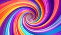 A spectacularly vibrant digital artwork featuring an intensely dynamic and hypnotic swirling spiral composed of countless glossy Royalty Free Stock Photo