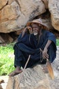 Spectator at mask dance in Dogon Village Mali Royalty Free Stock Photo