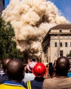 Spectator view of an implosion Royalty Free Stock Photo