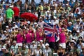 Spectators Pack the Pavilion - 18th Green