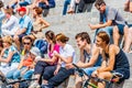 Spectators of solar boats competitions