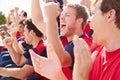 Spectators In Team Colors Watching Sports Event Royalty Free Stock Photo