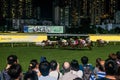 spectators watching horse races Happy Valley racecourse Hong Kong Royalty Free Stock Photo