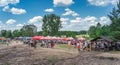 Spectators watching medieval warrior tournament in Cedynia Royalty Free Stock Photo