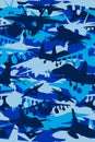 Military Camouflage fighter jet pattern blue Royalty Free Stock Photo