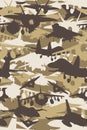 Military Camouflage fighter jet pattern sand Royalty Free Stock Photo