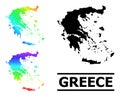Spectral Colored Gradient Star Mosaic Map of Greece Collage