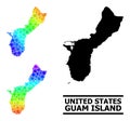 Spectral Colored Gradient Star Mosaic Map of Guam Island Collage