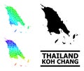 Spectral Colored Gradient Star Mosaic Map of Koh Chang Collage