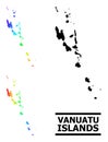 Spectral Colored Gradient Starred Mosaic Map of Vanuatu Islands Collage
