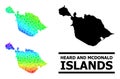 Spectral Colored Gradient Stars Mosaic Map of Heard and McDonald Islands Collage