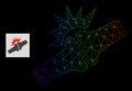 Rainbow Gradiented Polygonal Net Bone Joint Fracture Icon Royalty Free Stock Photo