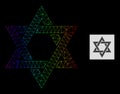 Spectral Gradiented Polygonal Network David Star Icon Royalty Free Stock Photo