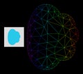 Spectral Gradiented Polygonal Network Cloud Icon Royalty Free Stock Photo