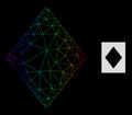 Spectral Gradient Polygonal Net Filled Rhombus Icon Royalty Free Stock Photo